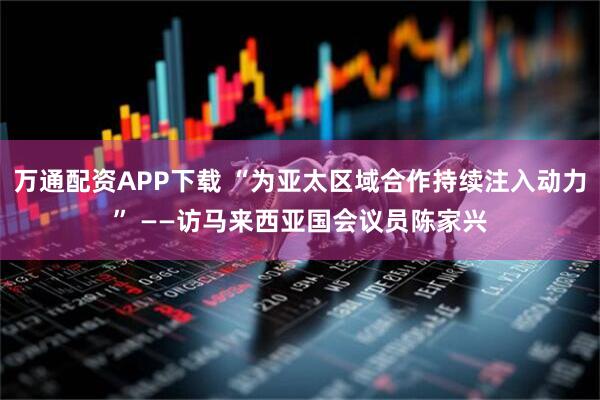 万通配资APP下载 “为亚太区域合作持续注入动力” ——访马来西亚国会议员陈家兴